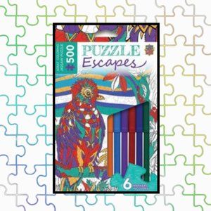 Puzzle Escapes Adult Coloring Jigsaw Tropical Bird